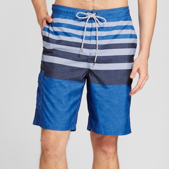 Goodfellow & Co Other - 9" Blue Stripe Side Pocket Faux Board Shorts M NWT